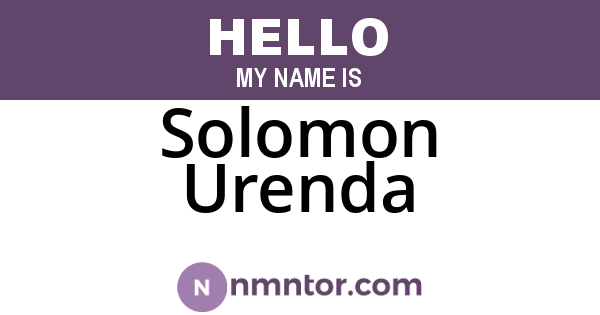 Solomon Urenda