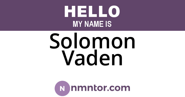 Solomon Vaden