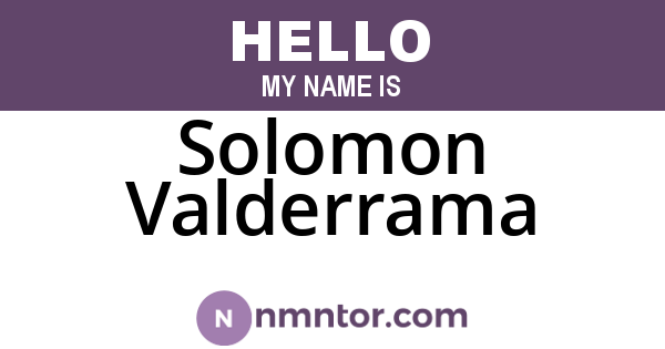 Solomon Valderrama