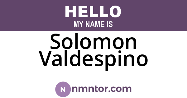 Solomon Valdespino