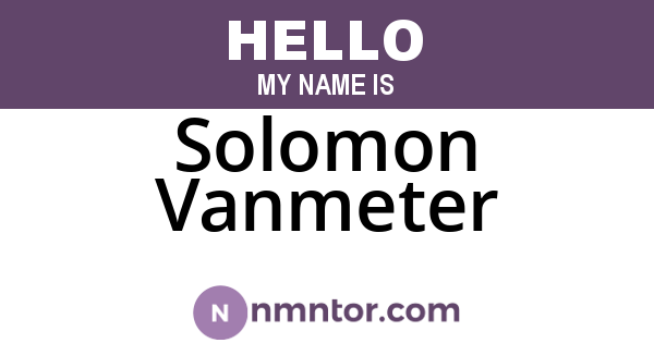 Solomon Vanmeter