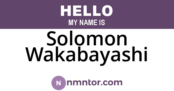 Solomon Wakabayashi
