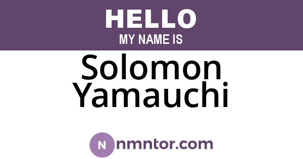 Solomon Yamauchi