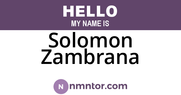 Solomon Zambrana