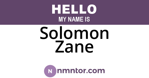 Solomon Zane