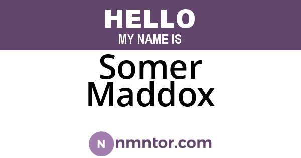 Somer Maddox