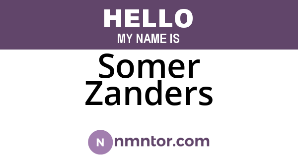 Somer Zanders