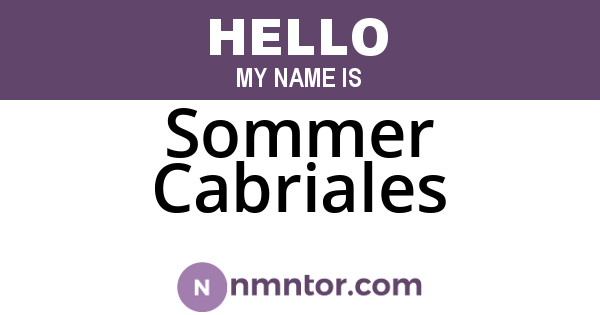 Sommer Cabriales