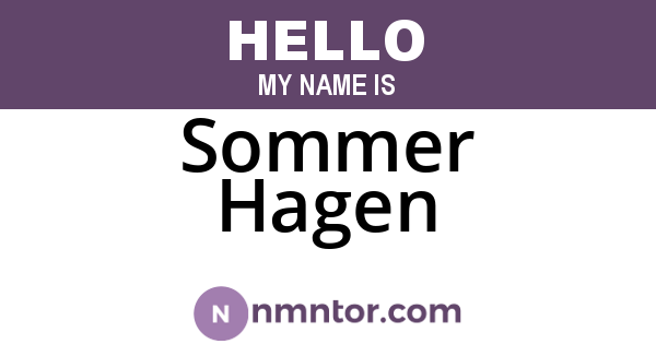 Sommer Hagen