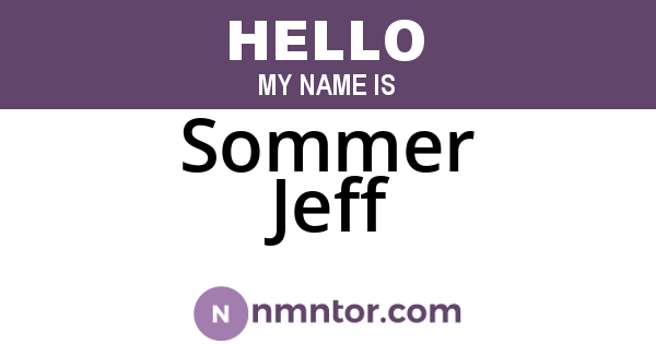 Sommer Jeff