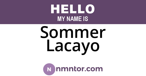 Sommer Lacayo