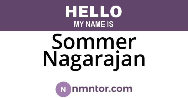 Sommer Nagarajan