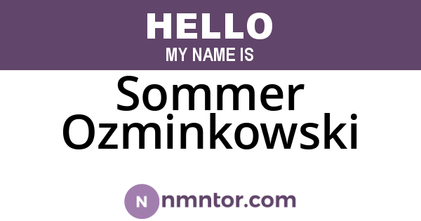 Sommer Ozminkowski