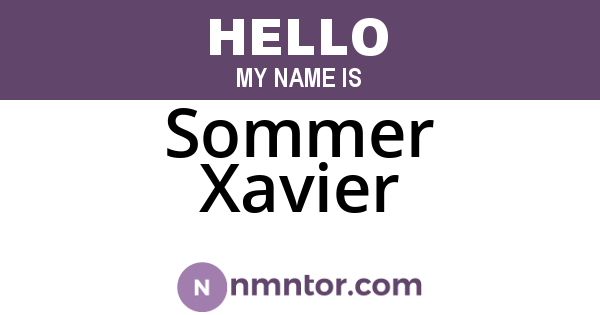 Sommer Xavier