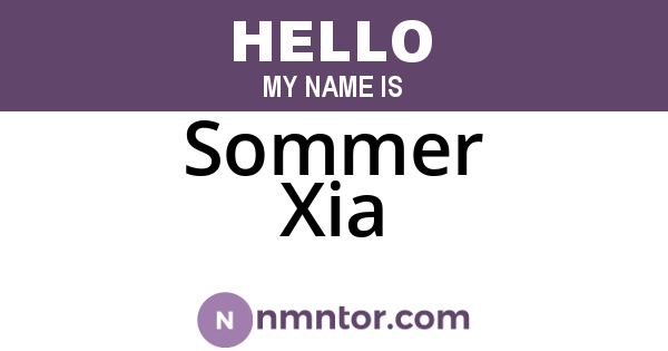 Sommer Xia