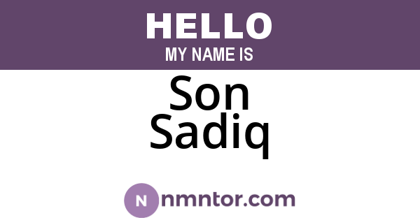 Son Sadiq
