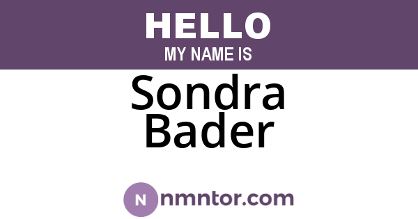 Sondra Bader
