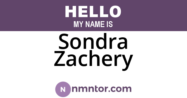 Sondra Zachery