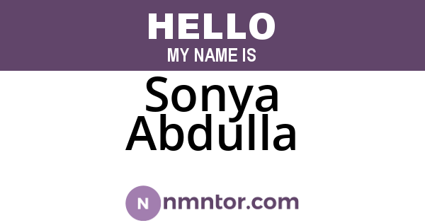 Sonya Abdulla
