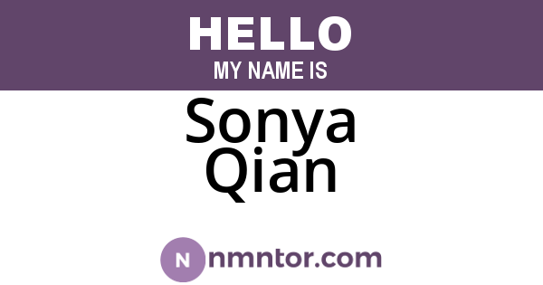 Sonya Qian