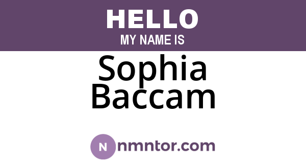 Sophia Baccam