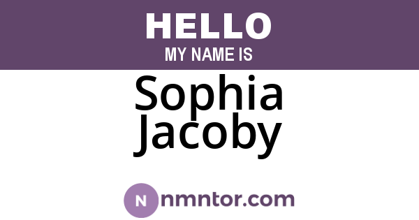 Sophia Jacoby