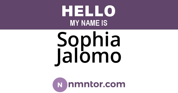 Sophia Jalomo