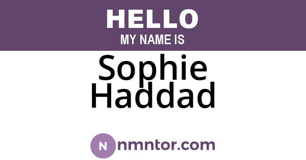 Sophie Haddad
