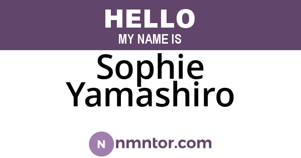 Sophie Yamashiro