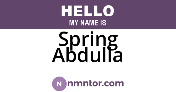Spring Abdulla