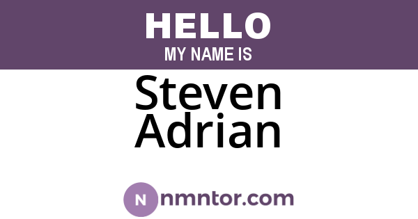 Steven Adrian