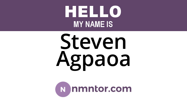 Steven Agpaoa