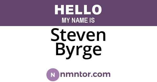 Steven Byrge