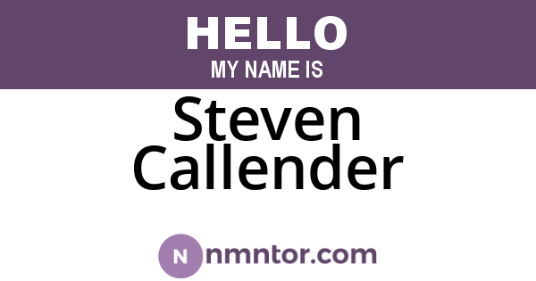 Steven Callender