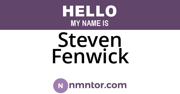 Steven Fenwick
