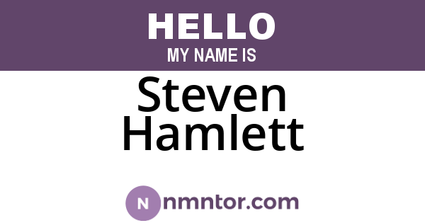 Steven Hamlett