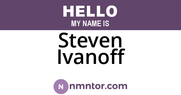 Steven Ivanoff