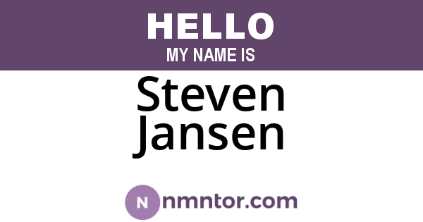 Steven Jansen
