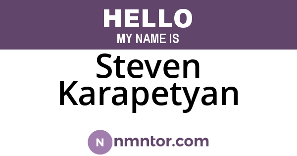 Steven Karapetyan
