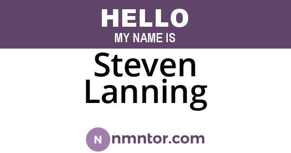 Steven Lanning