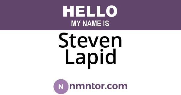 Steven Lapid