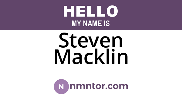 Steven Macklin