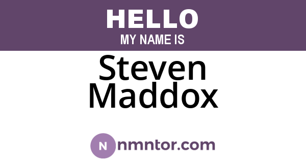 Steven Maddox