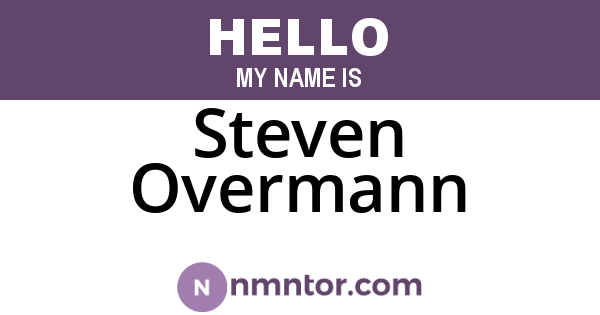 Steven Overmann