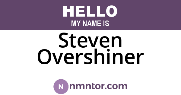 Steven Overshiner