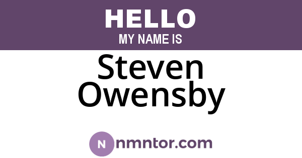 Steven Owensby