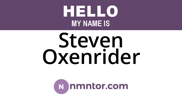 Steven Oxenrider