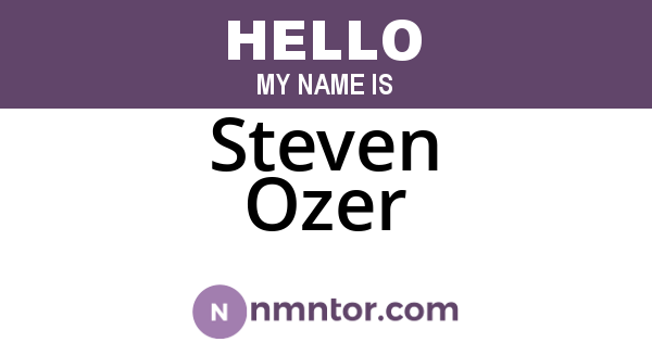 Steven Ozer