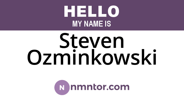 Steven Ozminkowski