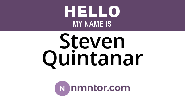 Steven Quintanar